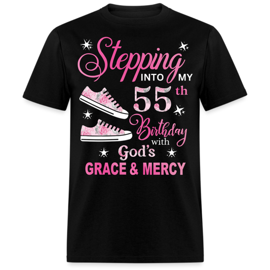 STEPPING INTO MY 55TH BIRTHDAY UNISEX SHIRT