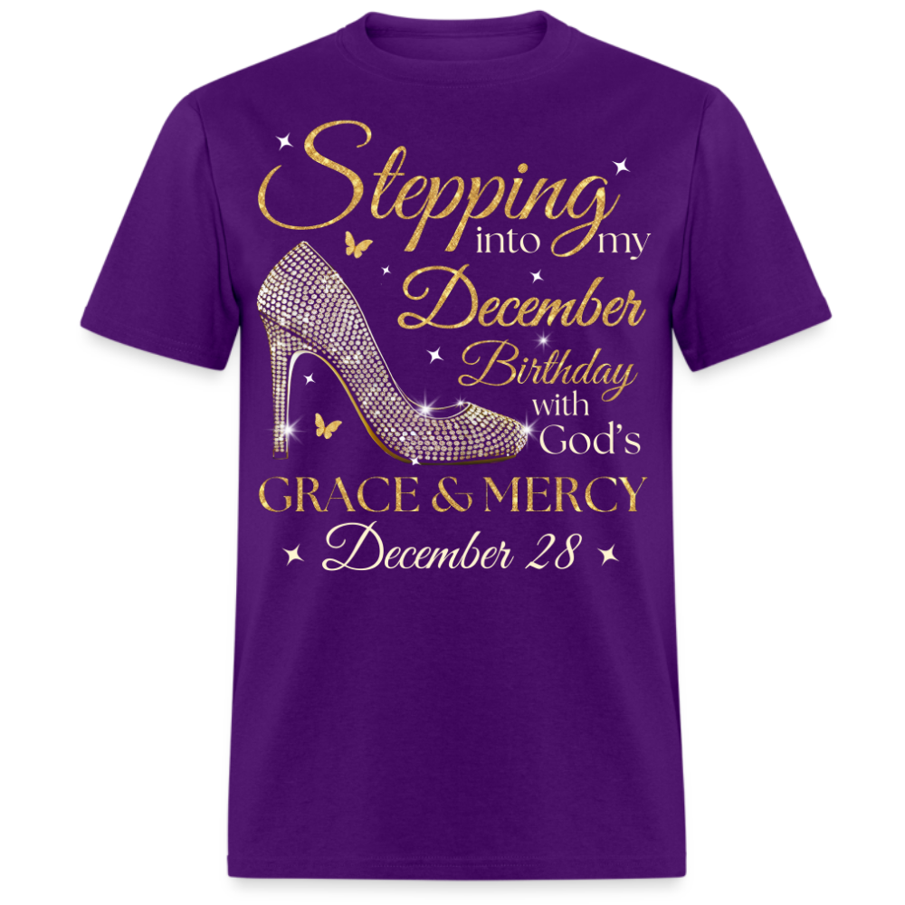 STEPPING INTO MY DECEMBER 28 BDAY UNISEX SHIRT