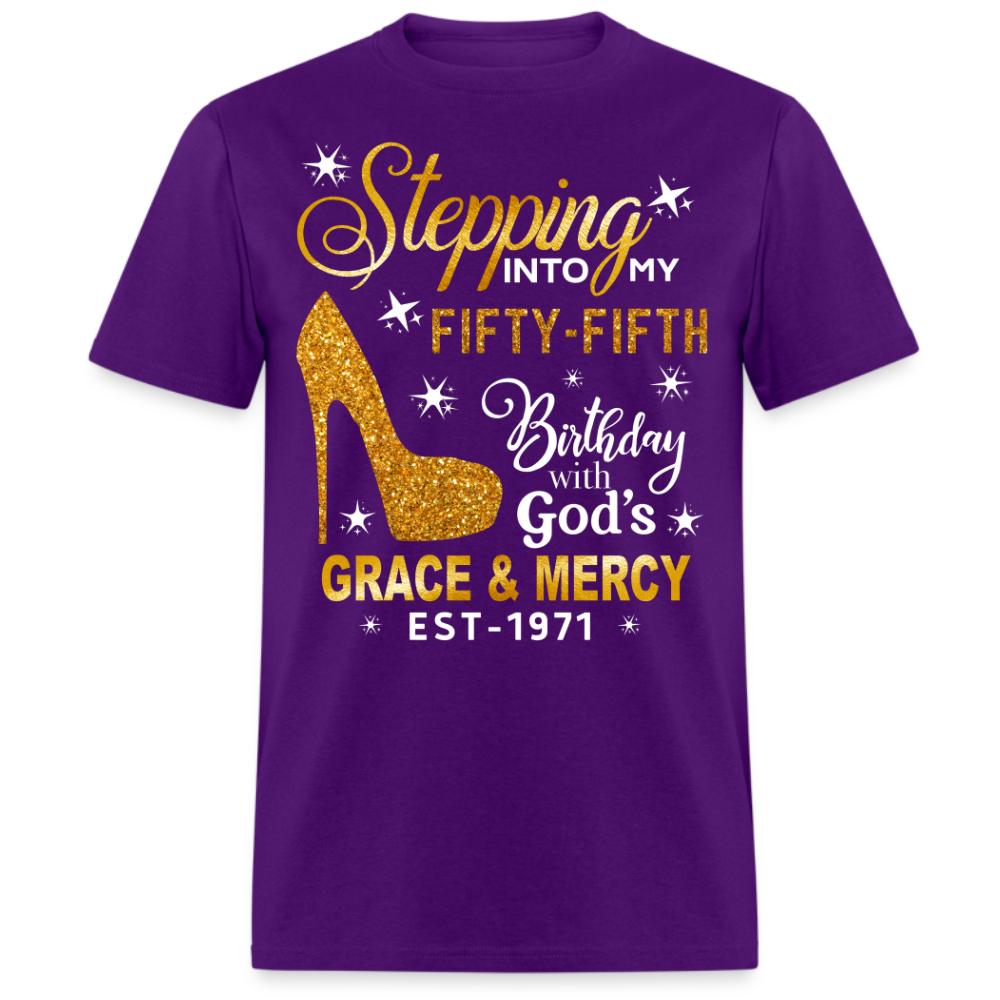 STEPPING INTO MY FIFTY-FIFTH 1971 BIRTHDAY UNISEX SHIRT