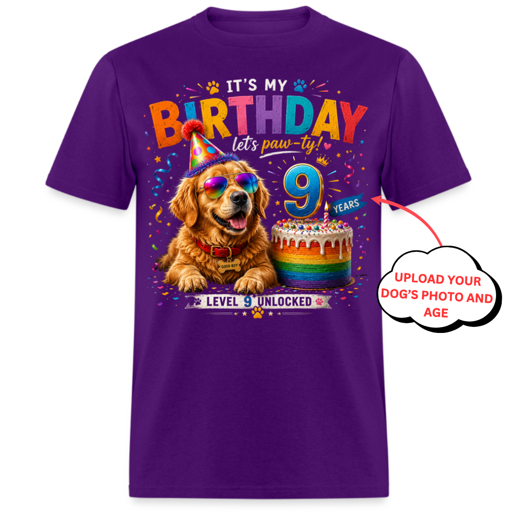 PHOTO PERSONALIZATION-IT'S MY BIRTHDAY, LET'S PAW-TY UNISEX SHIRT