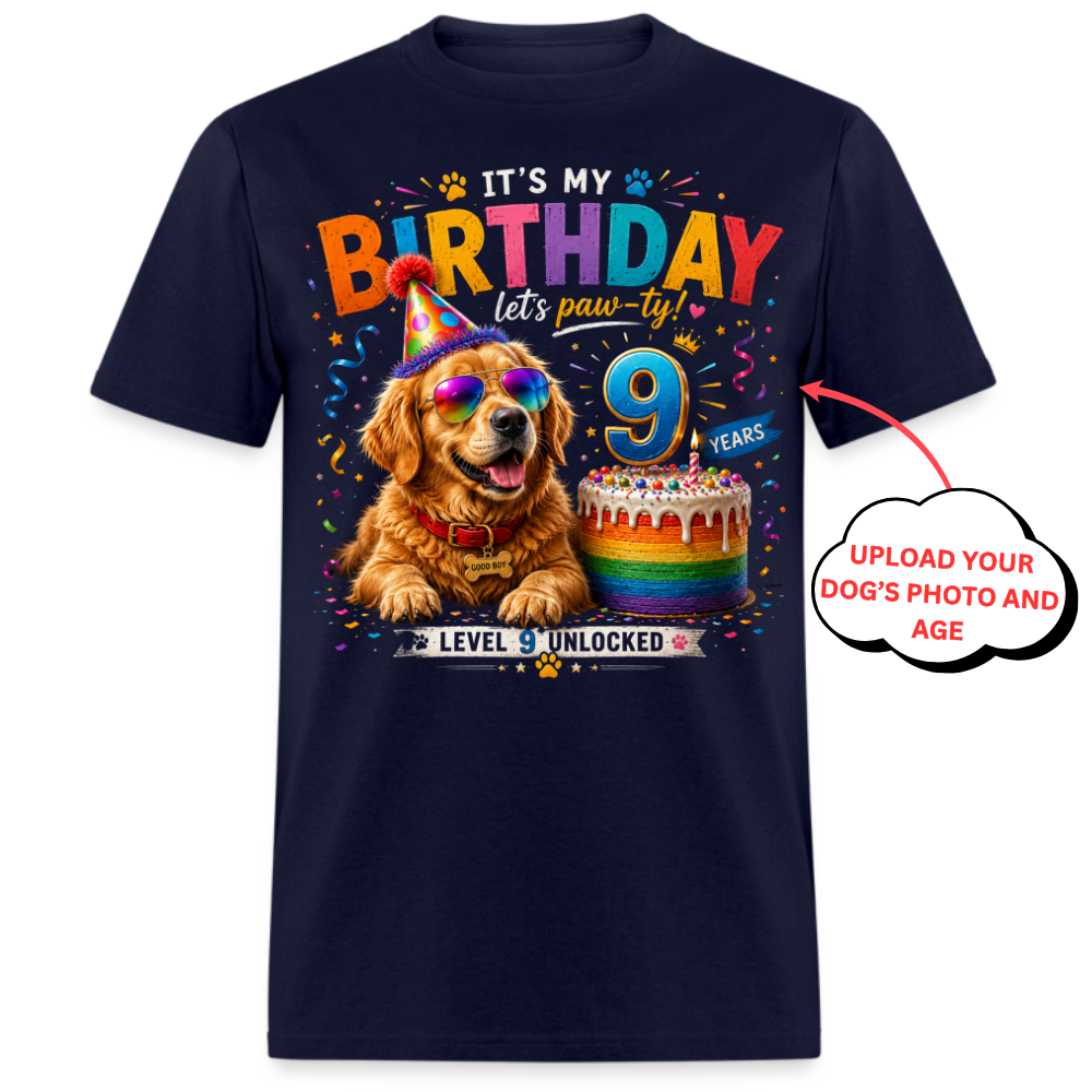 PHOTO PERSONALIZATION-IT'S MY BIRTHDAY, LET'S PAW-TY UNISEX SHIRT