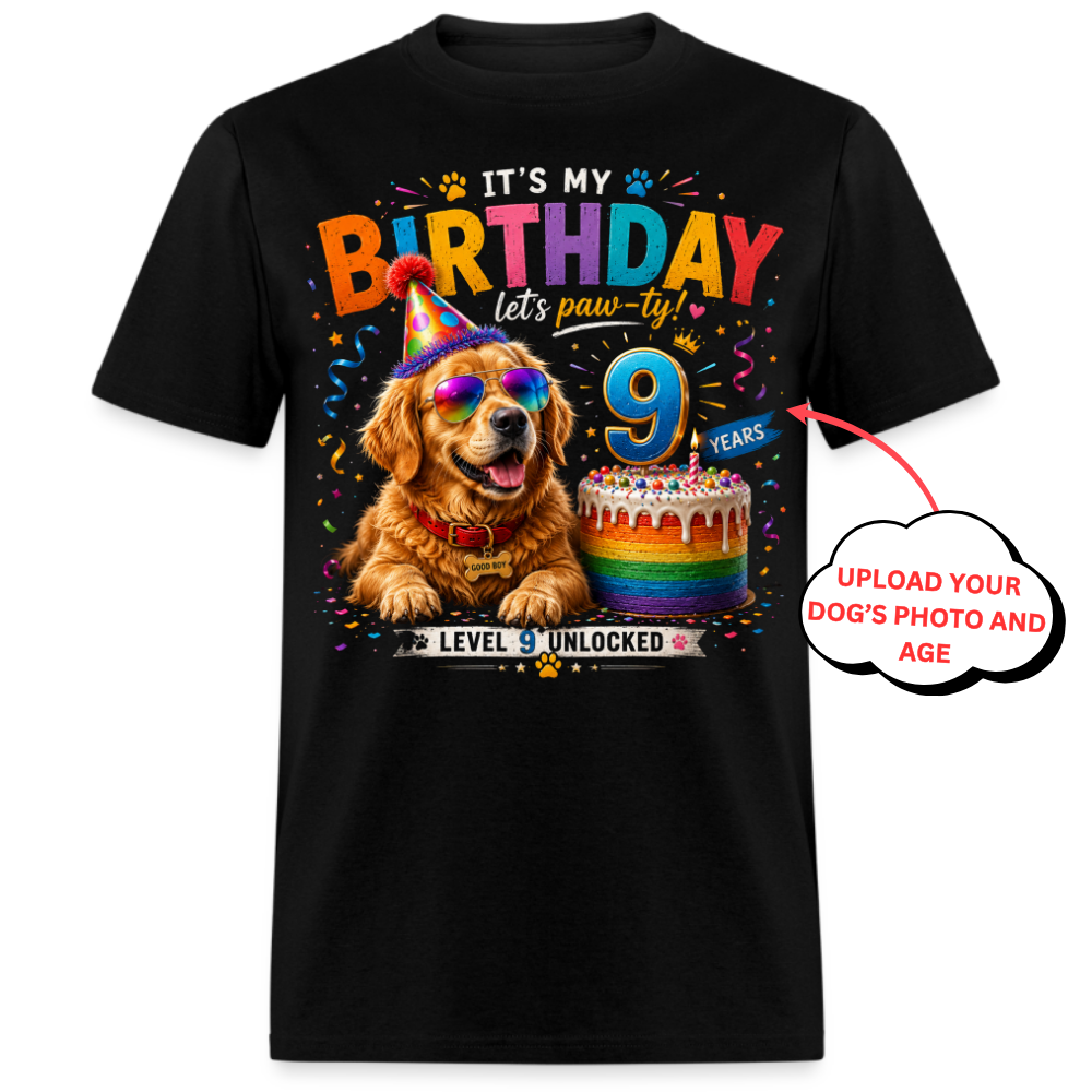 PHOTO PERSONALIZATION-IT'S MY BIRTHDAY, LET'S PAW-TY UNISEX SHIRT