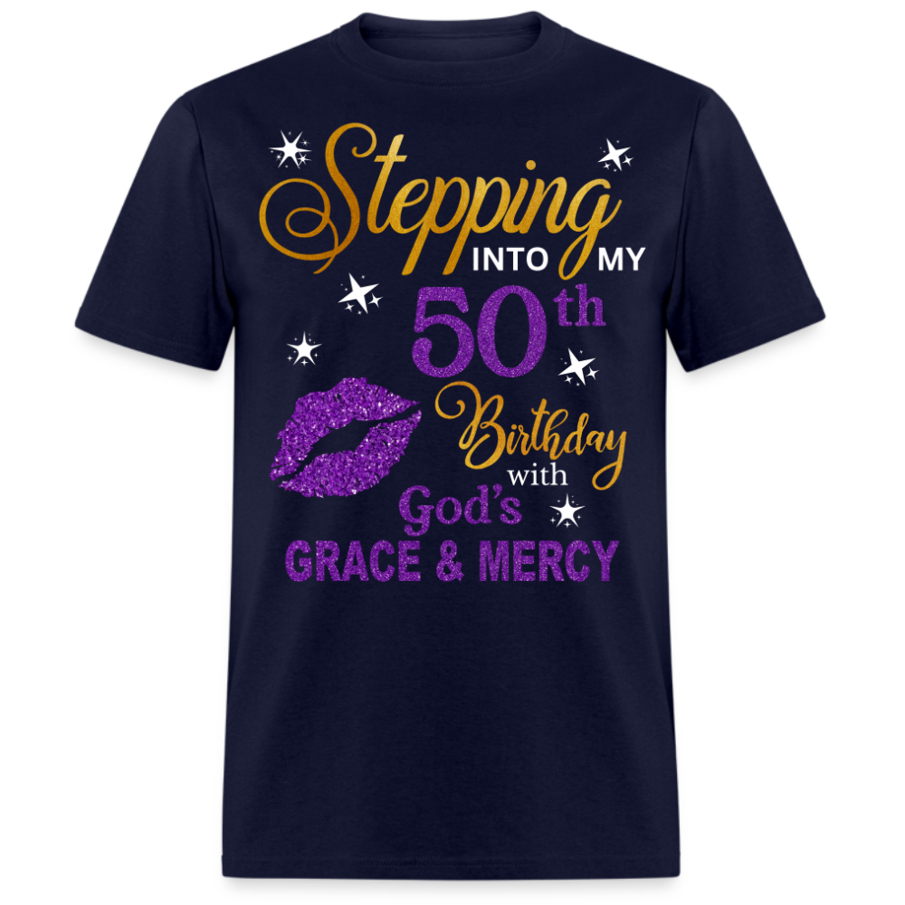 STEPPING INTO MY 50TH BIRTHDAY UNISEX SHIRT