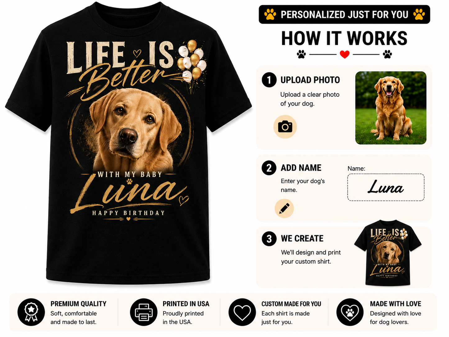 PHOTO PERSONALIZATION-LIFE IS BETTER WITH MY BABY UNISEX SHIRT