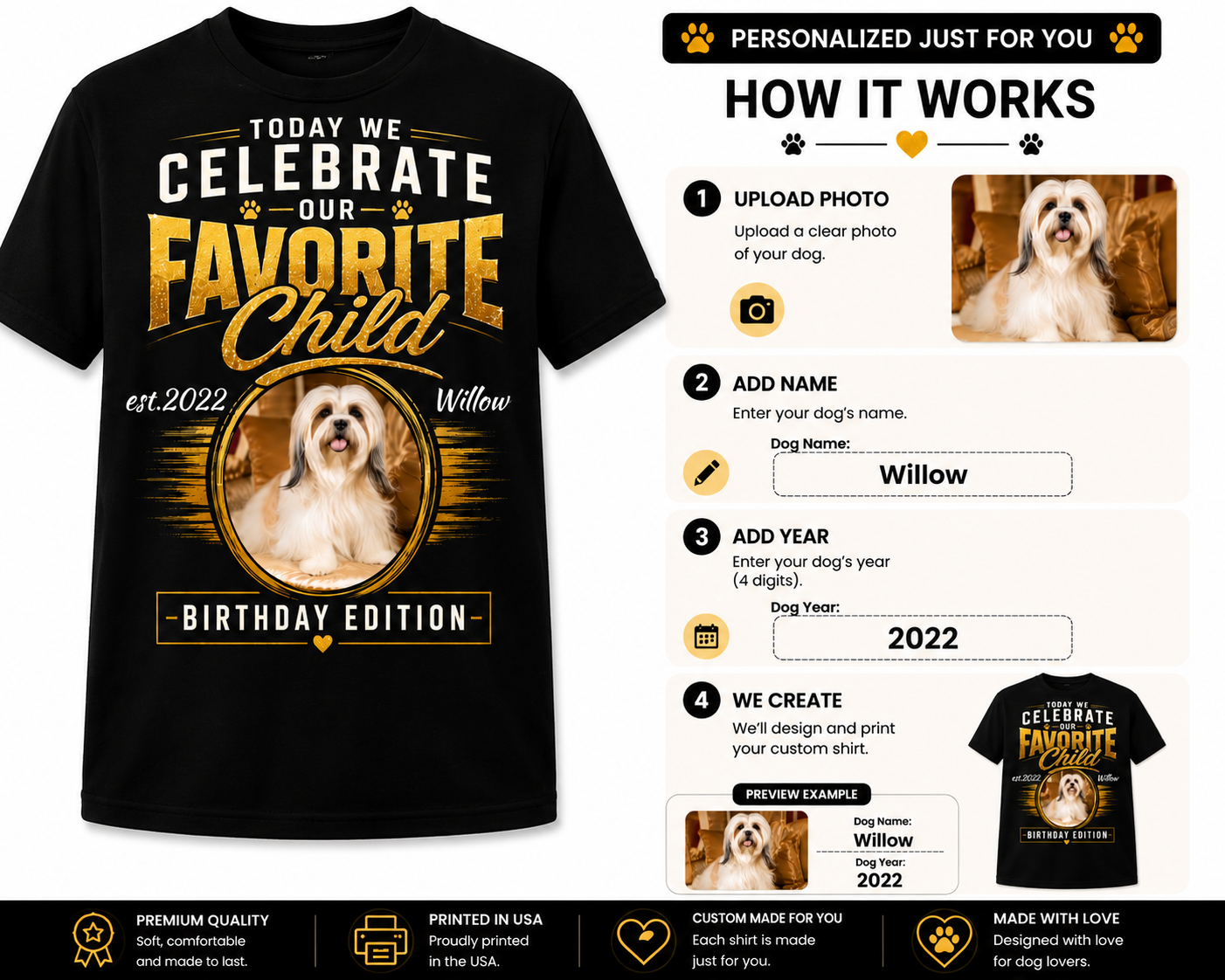 PHOTO PERSONALIZATION-TODAY WE CELEBRATE OUR FAVOURITE CHILD UNISEX SHIRT