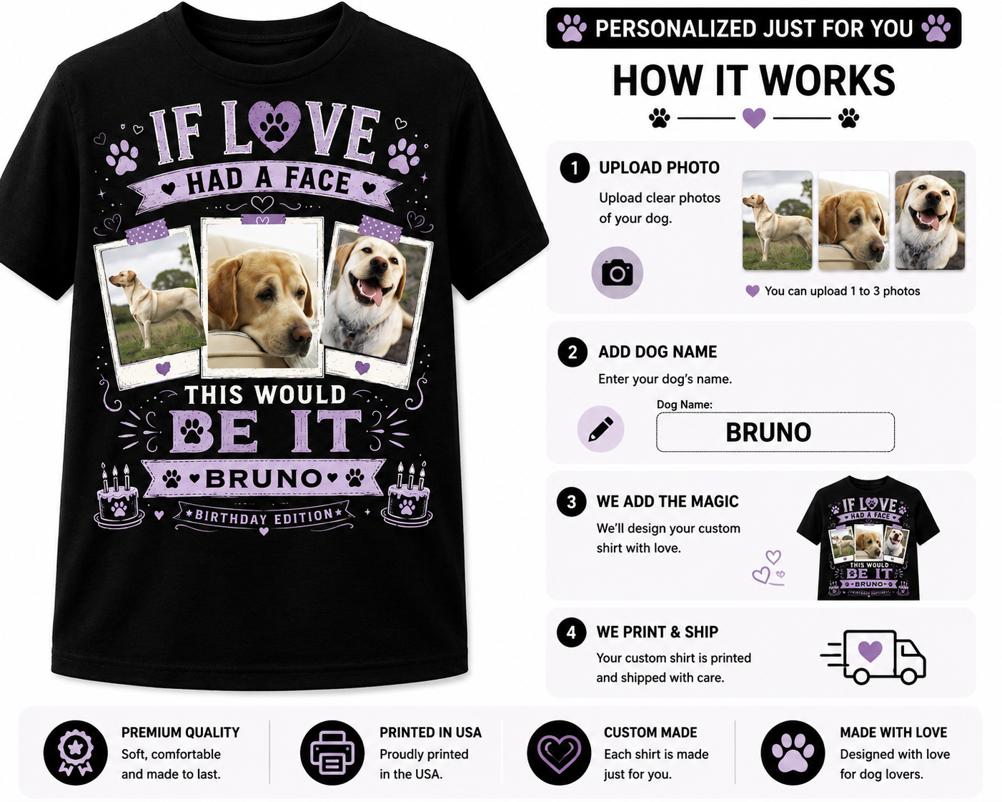 PHOTO PERSONALIZATION-IF LOVE HAD A FACE UNISEX SHIRT