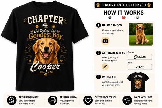 PHOTO PERSONALIZATION-THE GOODEST BOY UNISEX SHIRT