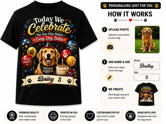 PHOTO PERSONALIZATION-TODAY WE CELEBRATE, THE ONE WHO MAKES EVERYDAY BETTER UNISEX SHIRT